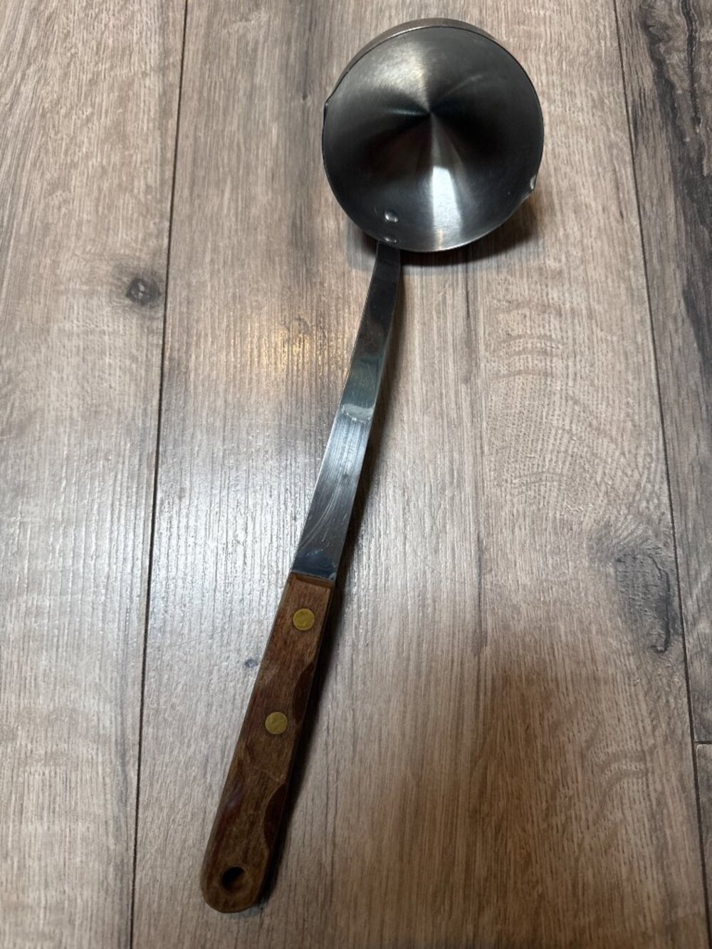 Leipzig & Lippe VTG Stainless Steel Ladle With Wooden Handle - 12 Inches Long